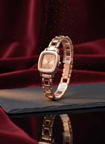 Image of Watches for Women, Luxury Square Small Face Ultra Slim Ladies Watches, Classic Steel Analog Quartz Womens Watch