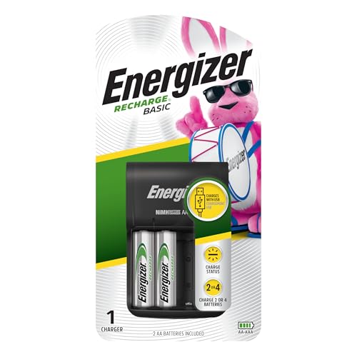 Energizer Recharge Basic Battery Charger Rechargeable AAA and Rechargeable AA Batteries Charger