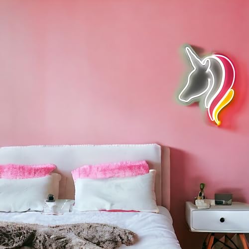 Image of Unicorn Neon Sign - Multicolor LED Wall Light for Kids Bedroom, Living Room, Party & Cafe Decor