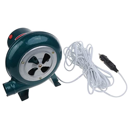 Ventilador de barbacoa con interruptor de encendido y apagado, cable de alimentación de 9 m, enchufe de coche de 12 V, metal fundido para acampar al aire libre, cocinar