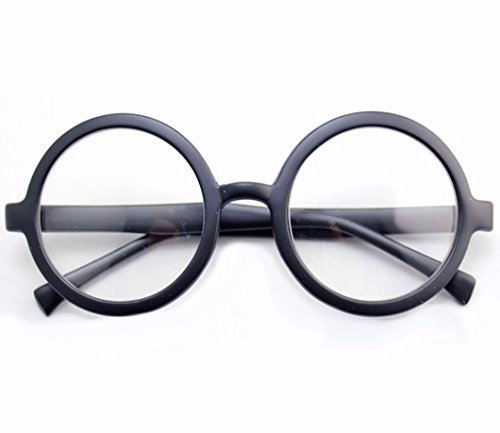 Childrens Kids Clear Lenses Round Black Glasses Fancy Dress Accessory by Blue Planet Online