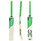 Cricket Bat Tape Ball Tennis Ball Thick Edge 4.4 inches Full Adult Size Kashmir Wood Short Handle 2