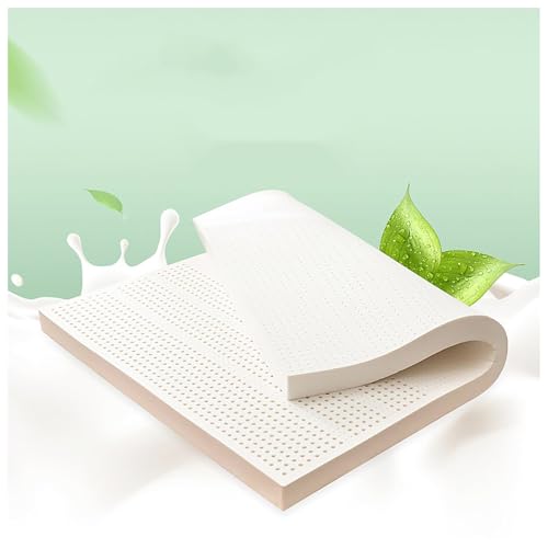 Cubrecolchón de látex tamaño Queen, cubrecolchón prémium con funda orgánica para alineación de la columna vertebral y aislamiento de movimiento, 10 cm, 200 x 220 cm