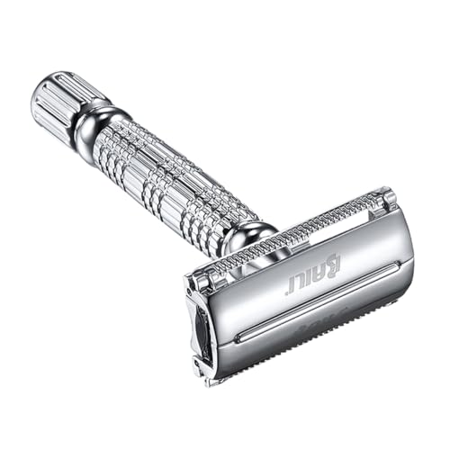 Didiseaon Beard Razor Double-edge Manual Shaver Old Style Shaver for Men Hand Shaving Tool Safe for Skin Comfortable Grip for Barber Shops Hair Salons Travel