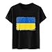 Männer und Frauen Bedruckte Kurzarm-T-Shirt-Blusenoberteile mit ukrainischer Flagge Hemden 90 - Black XXX-Large