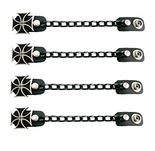 Funk Plus Motorcycle Vest Extenders Single Black Chain Regular Snap MC Jacket Made in USA (6