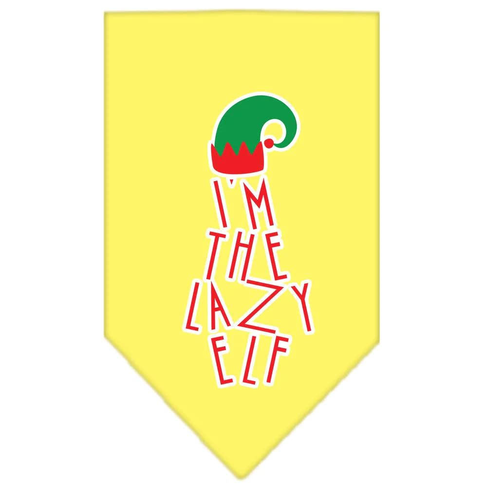 Mirage PetProducts Lazy Elf Screen Print Bandana Yellow Size Large
