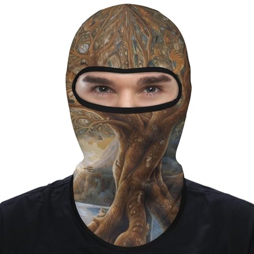 Balaclava para hombre, máscara para esquí y ciclismo, cubreboca de invierno con diseño Árbol de la Vida miniatura 7