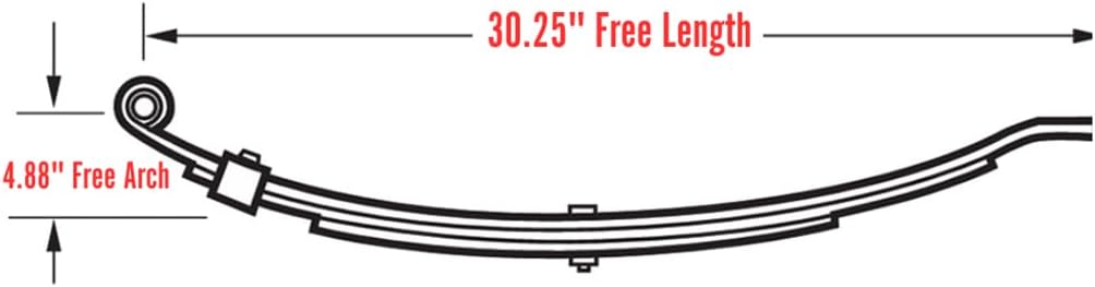 SOUTHWEST WHEEL 4 Leaf 30.25" 2,000 lbs Slipper Flat Trailer Leaf Spring