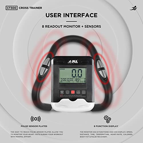 JLL® CT300 Home Luxury Elliptical Cross Trainer, 2025 New Magnetic Resistance Elliptical Fitness Cardio Workout with 8-level Magnetic Adjustable Resistance, Two Way Flywheel. Silver Colour - Image 6