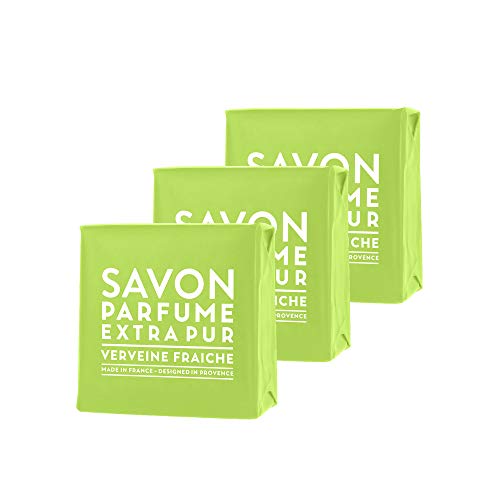 Compagnie de Provence Extra Pure Savon Marseille - Fresh Verbena - Value Pack Set of 3 x 3.4 Ounce Bars - Made in France
