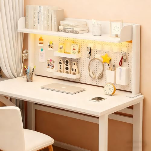 Estantería organizadora de escritorio con clip con abrazadera, estante de escritorio de 2 niveles para oficina o dormitorio