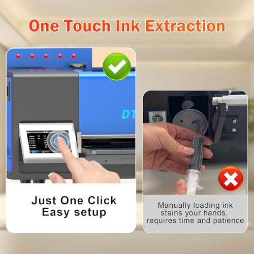 Image of MZK A3 Pro F1080 DTF Printer (XP600 Gen2),Automatic Time Cleaning Maintain+Ink Anti-Clog Filter,2X-Speed Compared to L1800,5 inch Rotatable Touch Screen,Dual Ink Level Alert+Film Cutter,Gift Ink 2 Years