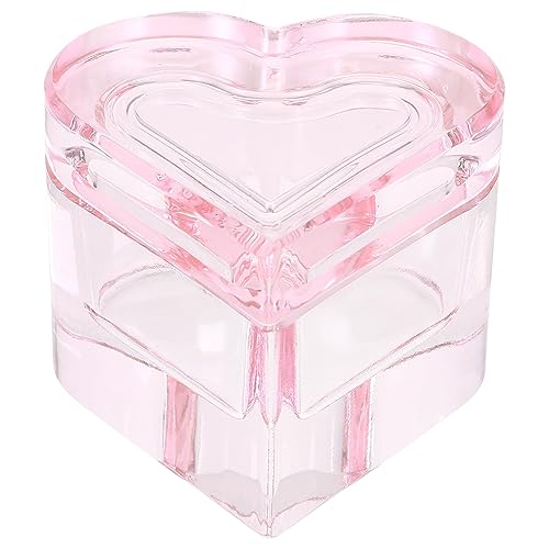 Beaupretty Glass Dappen Monomer Dish Heart Shaped Crystal Acrylic Nail Cup with Lid Acrylic Liquid Powder Dappen Bowl Dish Nail Manicure Tools Pink
