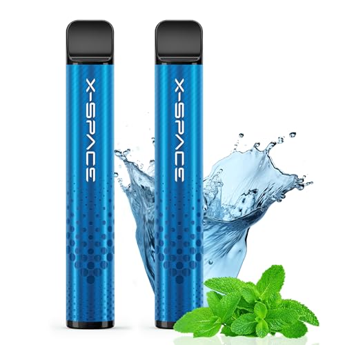電子タバコ シーシャ ベイプ 使い捨て vape 2000回吸引可能 持ち運び便利 大容量 禁煙グッズ 水蒸気タバコ 爆煙 フレーバースティック ニコチンなし タールなし X-SPACE (ゼスティ メンソール2本)