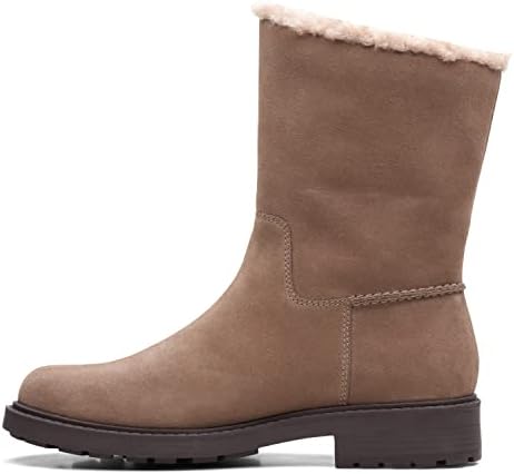 Clarks Women's Opal Zip Mid Calf Boot, Pebble Suede, 10 | Image 6