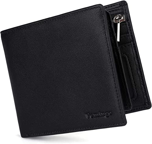 Herren Geldbeutel Geldbörse mit Münzfach und Sichtfenster | RFID Blocker Kreditkartenhalter Karten Portemonnaie Brieftasche Portmonee für Männer (XB-37 Schwarz) Cover