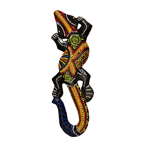Gralara Escultura de Gecko Multicolor Hecha a Mano para Colgar en La Pared, Ideal para Decoración de Paredes, Patios E Interiores. Adorno Decorativo, 20