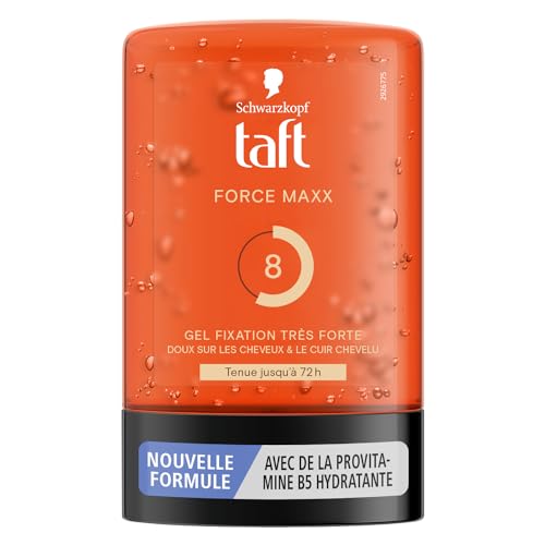 Taft - Schwarzkopf - Gel Tube Coiffant - Gel Force Maxx - Tenue j'usqu'à 72H - Fixation Très Forte - Doux sur les cheveux - Tenue longue durée - Sans Effet...