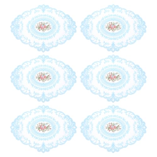 Sets de table ovales brodés de haute précision uxcell en dentelle fine - 2
