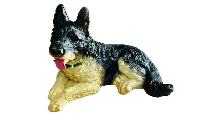 Brotherhood Enterprise Handmade Resin 3 Squirrel Family Sculpture Set Realistic Cartoon Animal Model Statue Home Decoration, Garden Lawn (Black Dog)-image-6