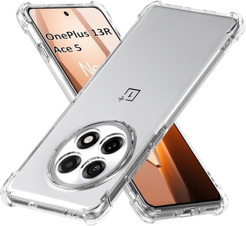 Image of REALCASE Silicone Oneplus 13R 5G Back Cover Case, Scratch Resistant Protective Crystal Clear Transparent Shock Proof Bumper Back Cover Case for Oneplus 13R 5G
