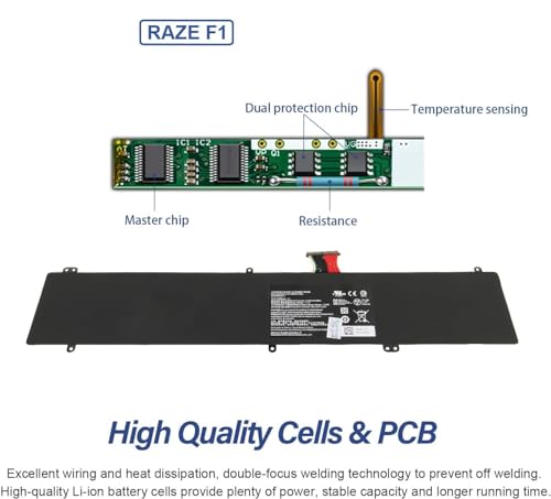 Image of Wefly RZ09-0166 F1 Laptop Battery Compatible for Razer Blade Pro 17.3 inch 4K i7-7820HK i7-6700HQ 2017 RZ09-01663E52 RZ09-01662E52 RZ09-01662E542 RZ09-01662E53-R3U1 RZ09-01663E53-R3U1 RZ09-01663E54