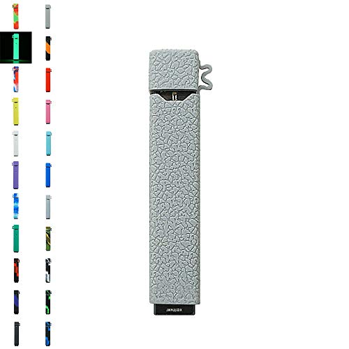 DSC-Mart Texture Case for JUUL, Anti-Slip Silicone Skin Cover Sleeve Wrap Gel Fits JUUL Pen (Grey)