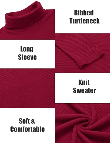 Image of COOFANDY Men's Ribbed Turtleneck Sweater Casual Basic Long Sleeve Knitted Pullover Sweater