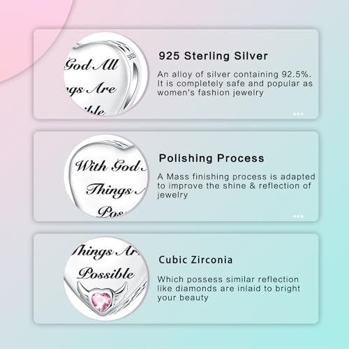 Image of LUXILLA Love You Best Friend Grandma Wife Heart Charm 925 Sterling Silver Charms Fit for Bracelets Necklace Jewelry Gift for Women