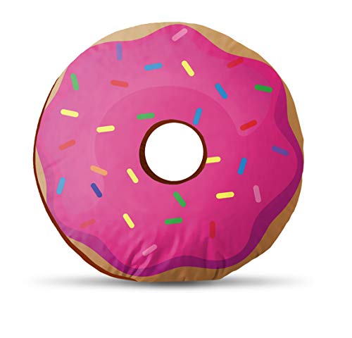 Image of Kesar Enterprises Donut /Doughnut Cushion /Pillow | Velvet Fabric|Birthday Gifts | Soft Toys | Suitable for Wheelchair, Car Seat, Home or Office for Kids Cushion | Size 14x14 inches