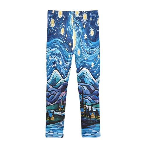 Toddler Girls Leggings Printed Yoga Pants Leggings Village Starry Sky for Kids2