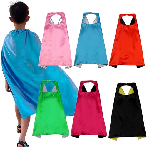 QSLKI 6 Pcs Capa De Superhéroe Para Niños,Capa Y Máscaras Para Niños Y Niñas Superhéroe Cosplay Disfraces, Disfraces Halloween Infantiles Para Cosplay De Fiesta De Cumpleaños De Navidad