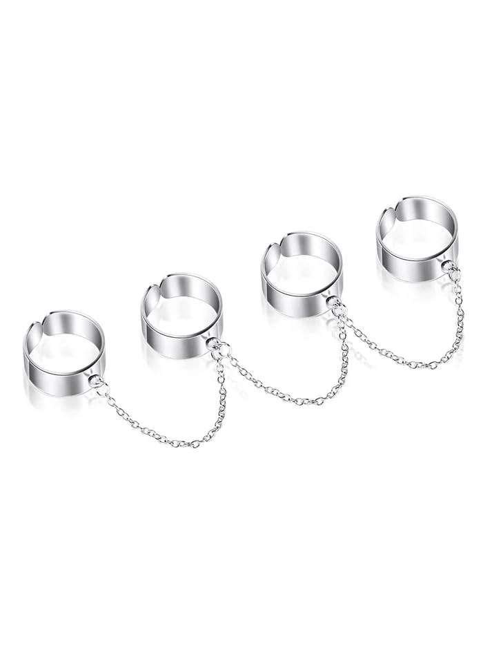 Buy Multi-Ring Chain Link Set, Silver-Tone Connected Rings