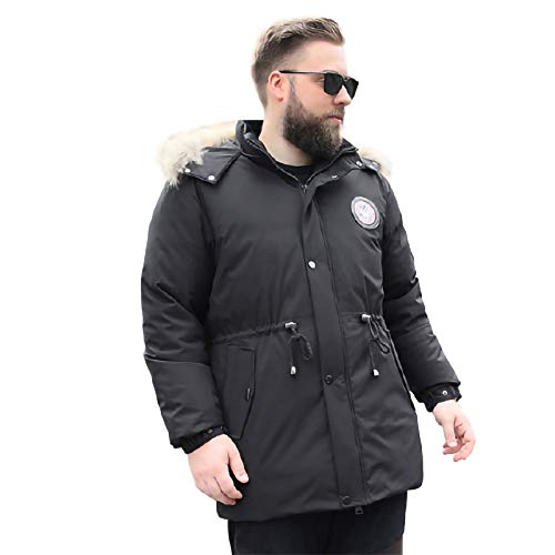 YLXD Doudoune à Capuche Amovible pour Homme Grande Taille Puffer Jacket Veste d'hiver, Manteau Matelassé Chaud Hooded Outwear Tops Coat Jacket Parka Homme A,6XL Cover