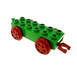  Bausteine gebraucht 1 x Lego Duplo Schiebe Lok Anhänger grün rot 2 x 6 2x6 Eisenbahn Zug für Waggon Set 3770 9212 4559c01
