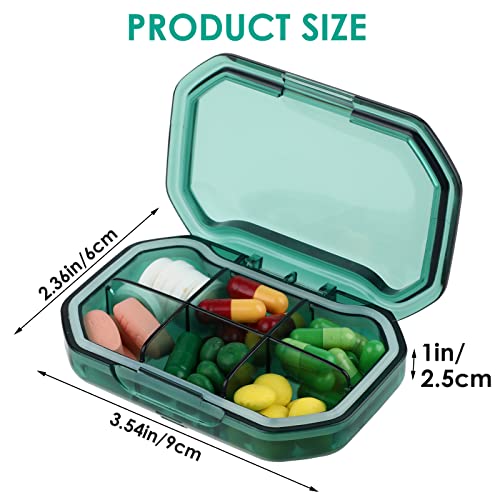 Sibba Daily Pill Organizer, 2 Pack 6 Compartments Portable Pill Case, Mini Pill Container For Pocket, Medicine Box For Camping Travel Vacation #TOP1