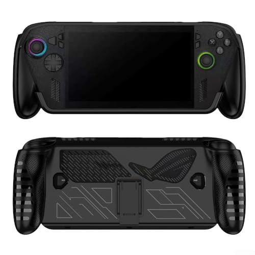 HOHOVYVY Funda protectora con soporte para ROG Ally-X/para Xbox Ally-X Diseño plegable Protección de ajuste preciso contra golpes y arañazos Ligero y portátil (negro)