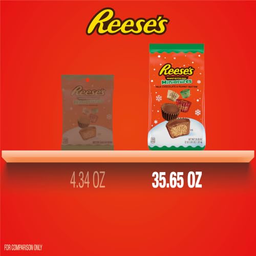 REESE'S Miniatures Milk Chocolate Peanut Butter Cups Bulk Bag, 35.65 oz | Bulk Candy Bag, Perfect for Parties, Gifts, Stocking Stuffers, and Sharing, Individually Wrapped Miniatures - image 5