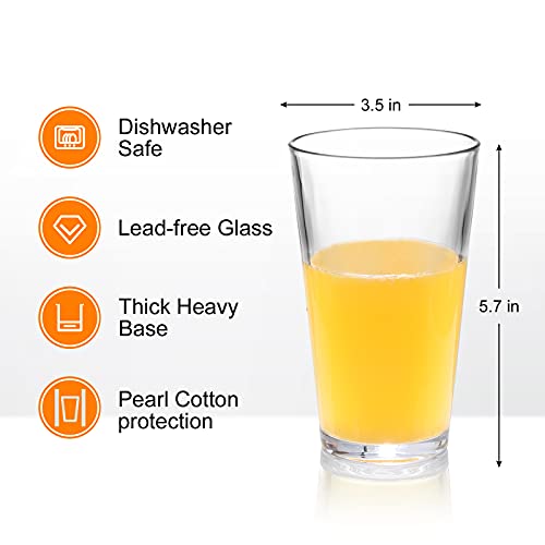 Smart Egg Beer Glasses Cup Set Of 6, Drinking Glasses Set 16 Ounce For Home, Kitchen Restaurants, Bars, Parties, Highball Cocktail Mixing Glass For Water, Juice, Beer, Wine, And Cocktails #TOP4