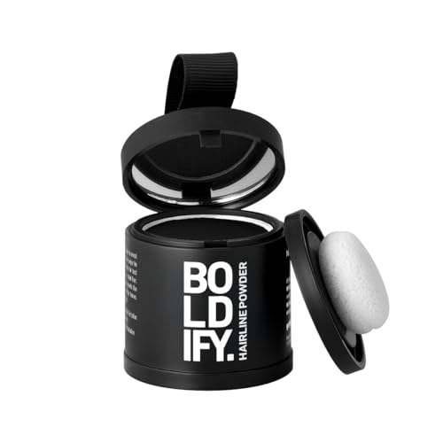 Image of BOLDIFY Hairline Powder - Water-Resistant Root Touch Up Hair Color for Gray Coverage - 24-Hour Stain-Proof, Mess-Free Hair Powder for Thinning Hair