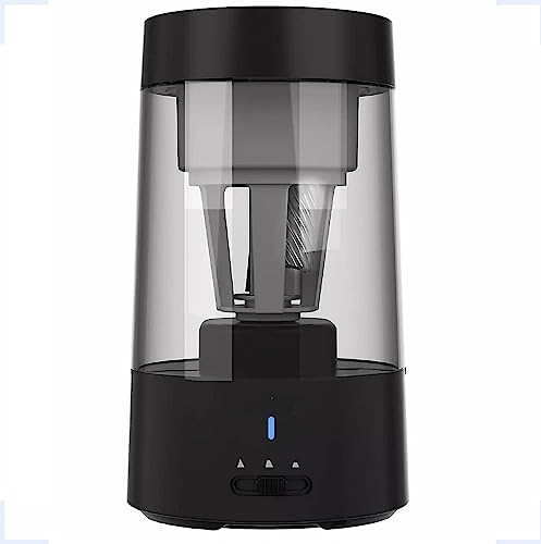 Apontador Elétrico de Lápis USB-C Lâmina Helicoidal 3 Níveis e Modelos de Pontas com Compartimento p