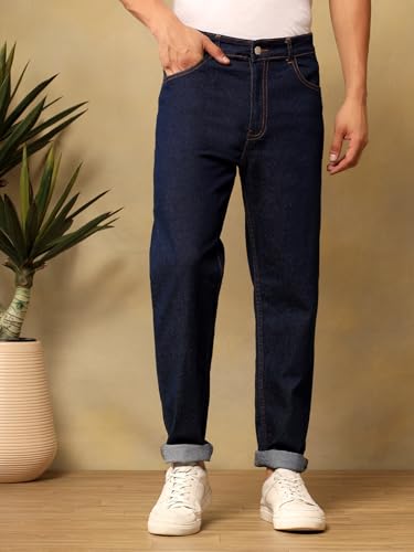 Image of KOTTY Mens Solid|Mid Rise| Coin Pocket|Button|Ankle Length|5 Pocket Jeans