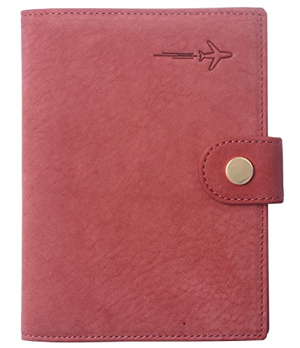 Image of Genuine Leather Passport Case, RFID Passport Cover with Credit Card Holder for Women and Men Family ID Travel
