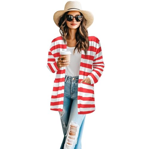 Image of Women's Aztec Open-Front Jacket Lightweight Casual Outerwear Native Western Aztec Pattern & Plaid Houndstooth Print