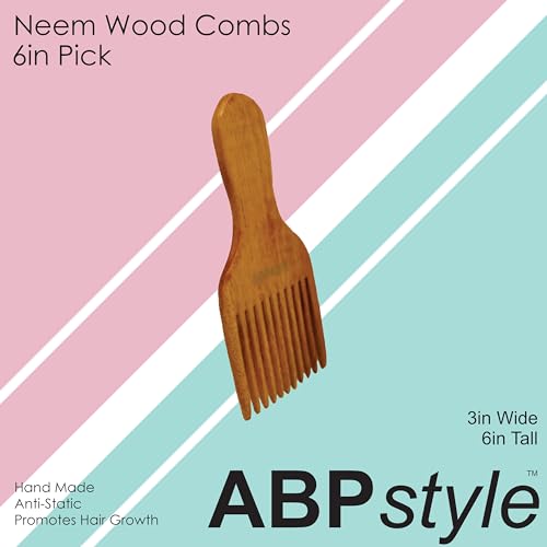 Peine de madera de Neem 6 pulgadas miniatura 2