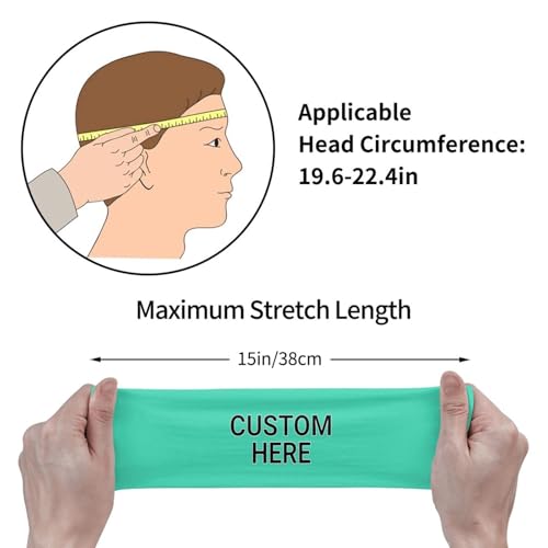 Image of Custom Sports Headband Custom Sweatband Bandana Add Your Image Logo Text Number. Bulk Custom Men Or Women Moisture Wicking Ventilate Elastic Headband