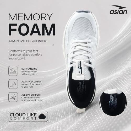 Image of ASIAN Quantum-56 Men's Running Shoes with Stylish Air Coil Sole, Breathable Knit Upper, Lightweight & Memory Foam Cushioning for All-Day Comfort