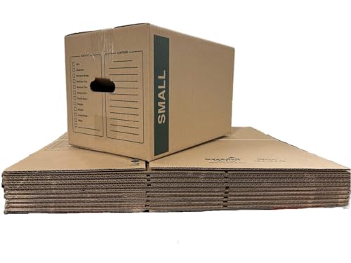20 - Pack Small Cardboard Moving Boxes 16x10x10 32 ECT With Handles
