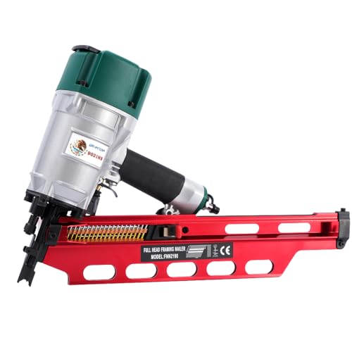 Image of Mexican Style 9021NS Framing Nailer 21 Degree 3-1 /2 inch with Depth Adjustment Professional Air Nail Gun